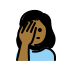 woman facepalming, medium-dark skin tone